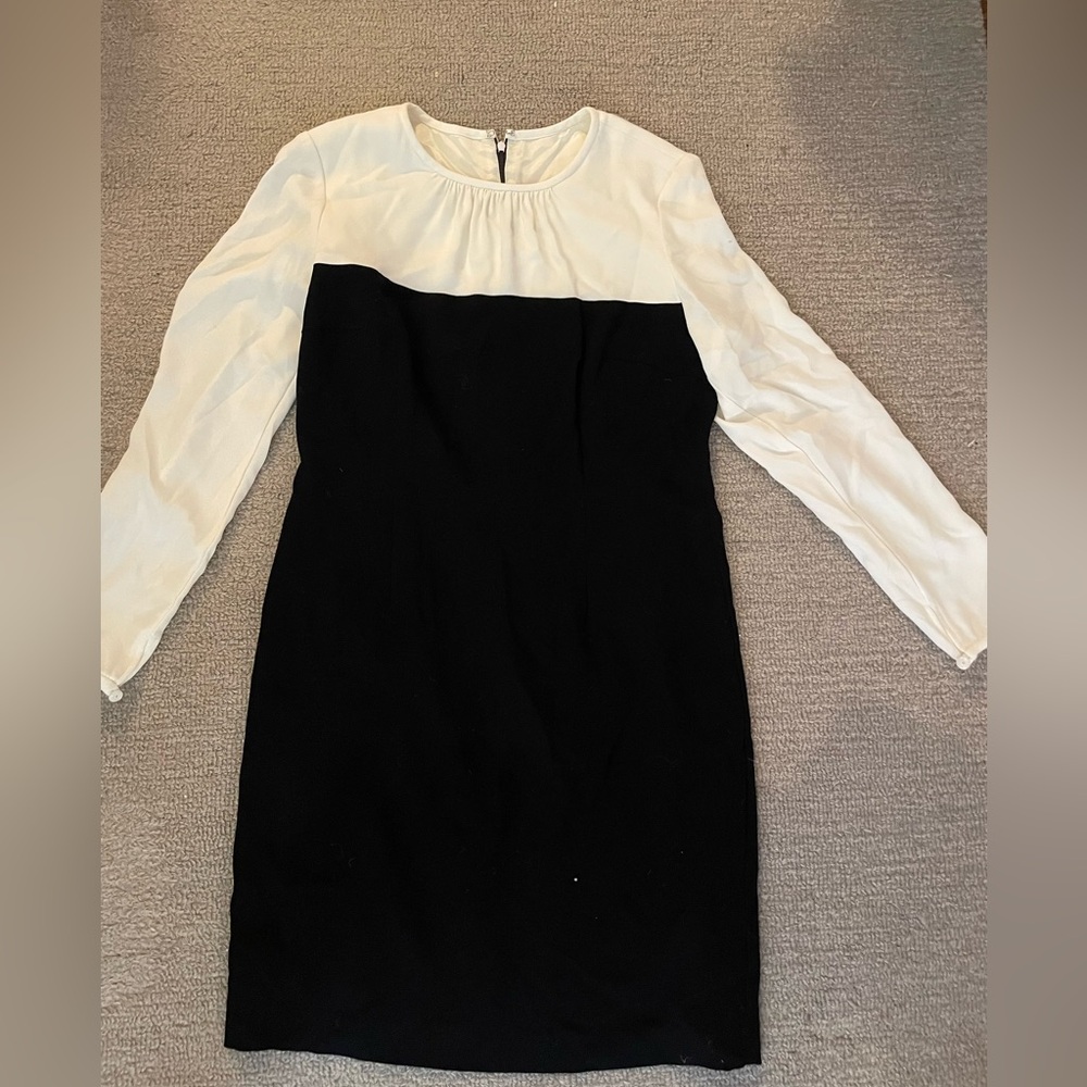 Trina Turk long-sleeved black & white dress